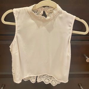 Cream Lacey Cropped Top